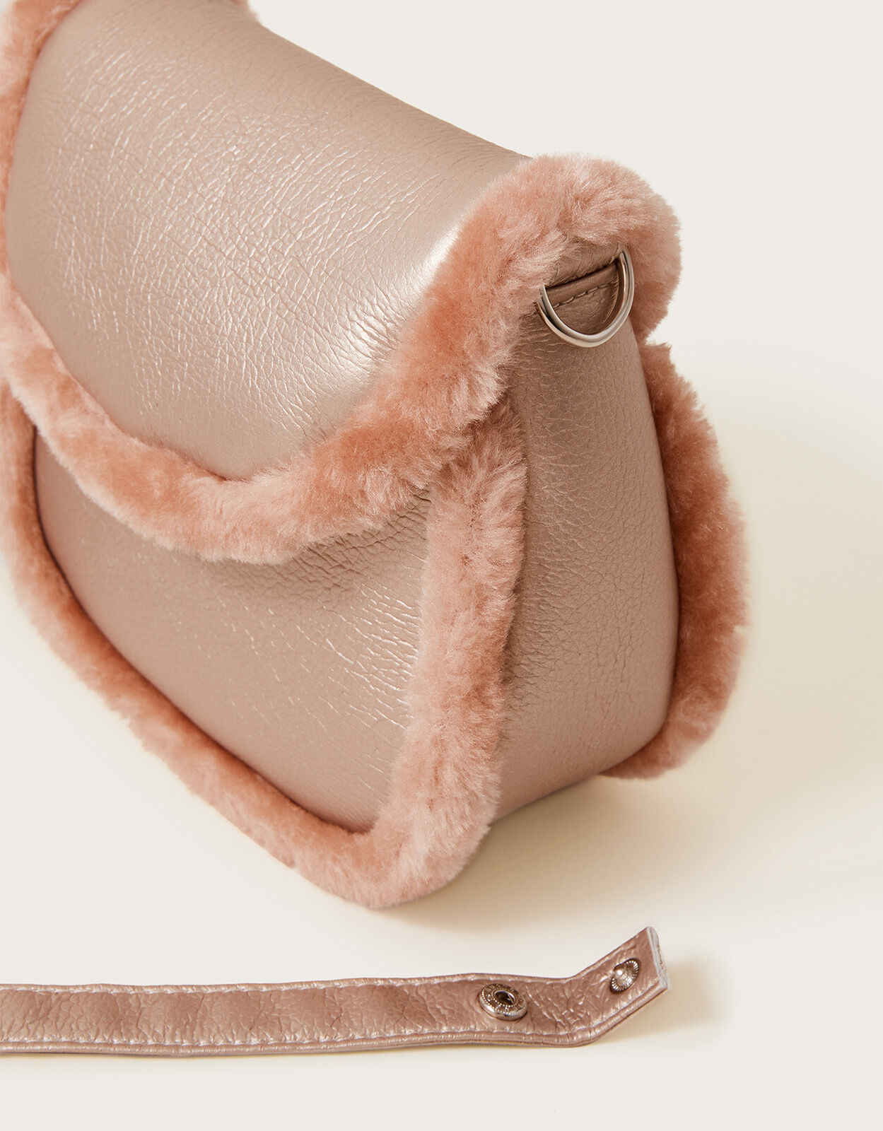 Boutique Metallic Fluffy Cross Body Bag