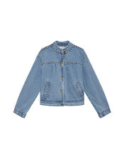 Maison Hotel Embroidered Denim Jacket, Blue (PALE BLUE), large