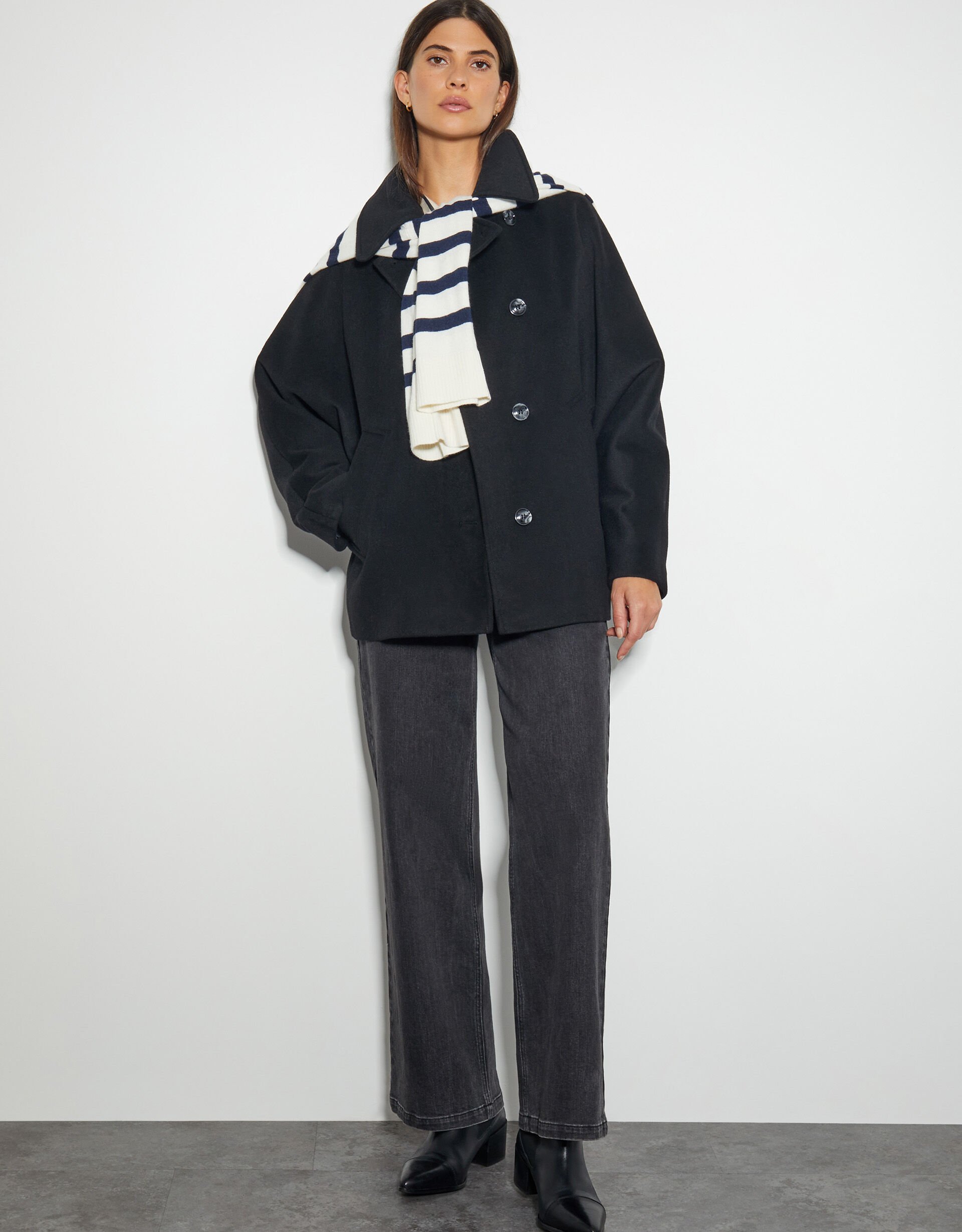 Didi Dolman Sleeve Coat Black