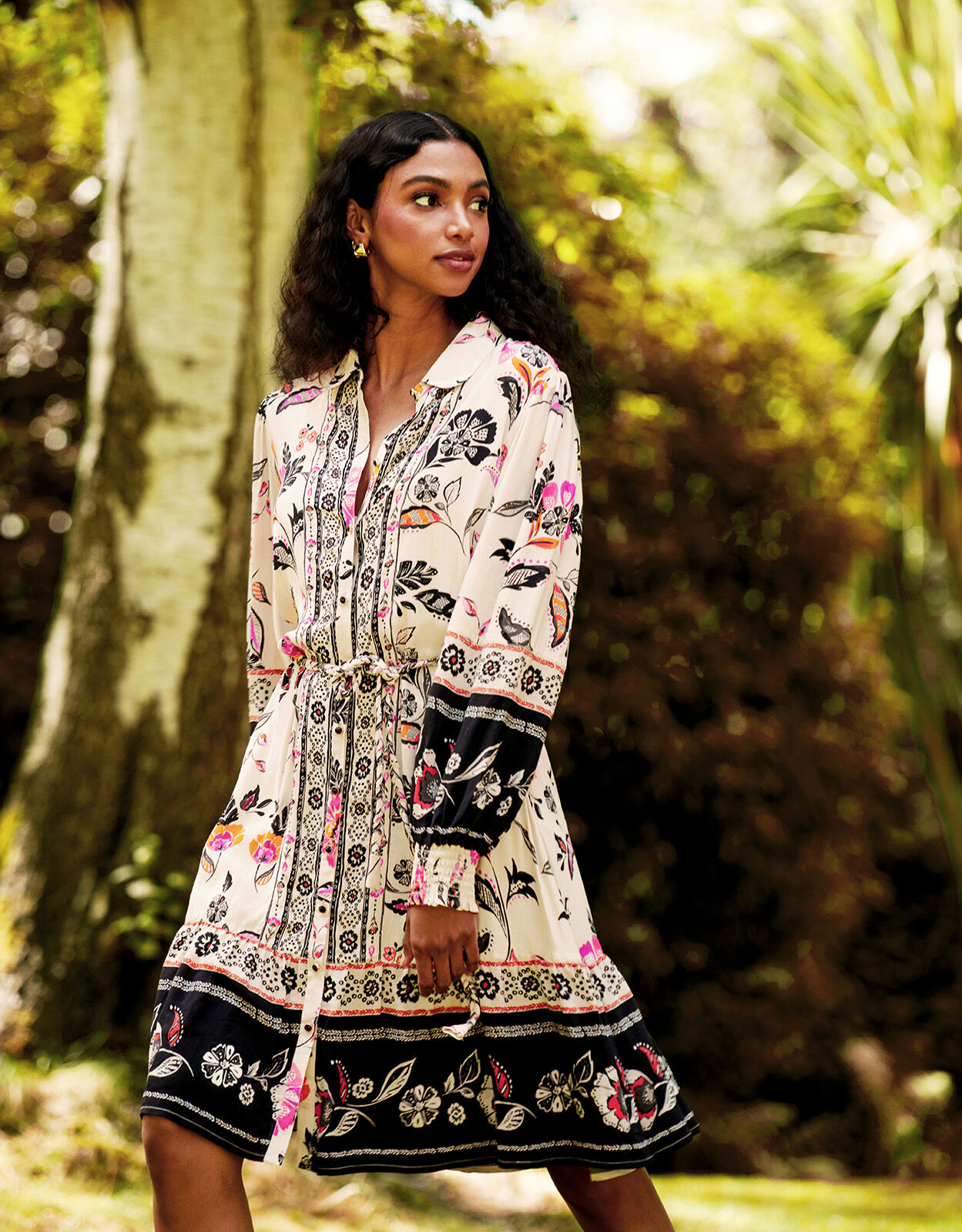 Long floral shirt dress online