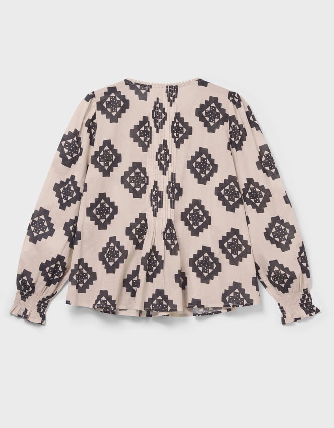 East Kaira Monochrome Cotton Top, Black (BLACK WHITE), large