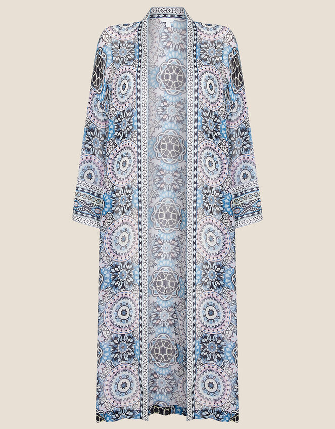 Leighton Geo Print Kimono, Blue (BLUE), large