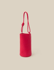 Marnie Woven Faux Leather Shoulder Bag, Red (RED), large
