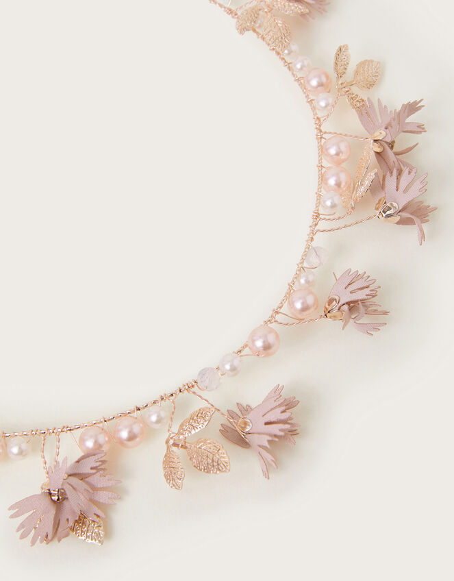 Belle Flower Garland Headband, Pink (PINK), large