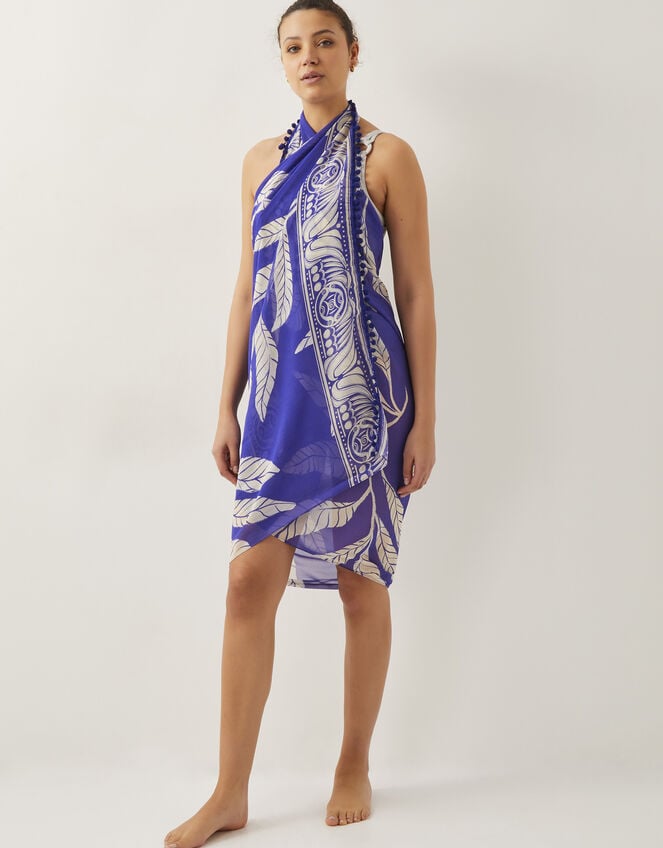 Eden Leaf Print Sarong, , large
