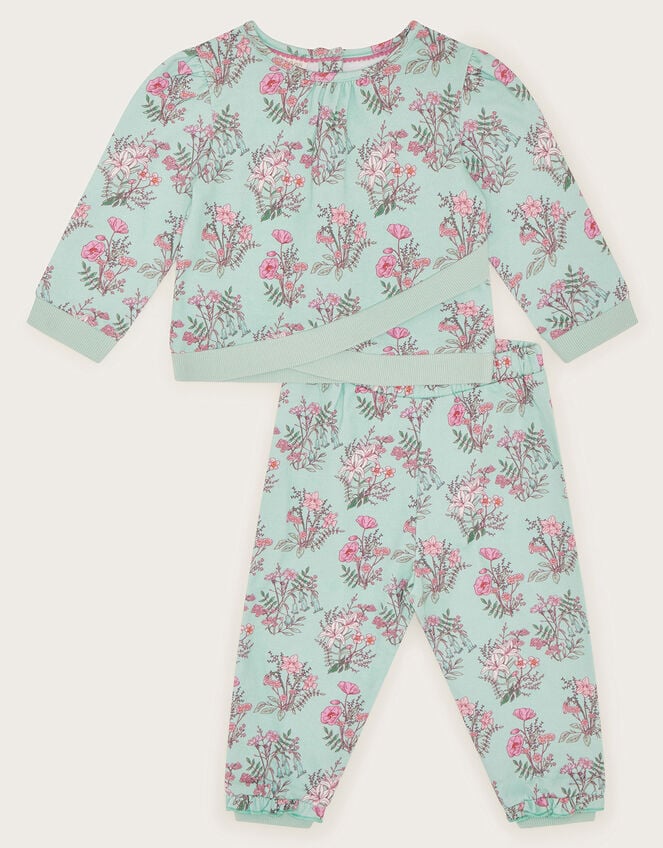 Baby Floral Sweat Top and Leggings Set Blue | Baby Girl Outfits ...