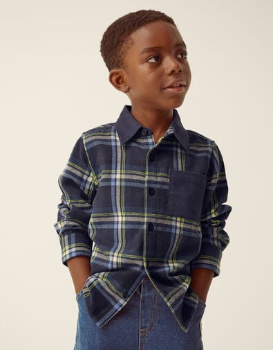 Check Print Shirt, Blue (BLUE), large