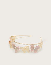 Diamante Butterfly Metal Headband, , large