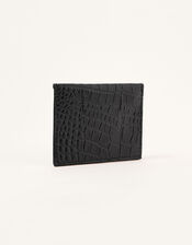 Croc Effect Leather Cardholder, , large