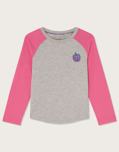 Raglan Long Sleeve T-Shirt, Grey (GREY), large