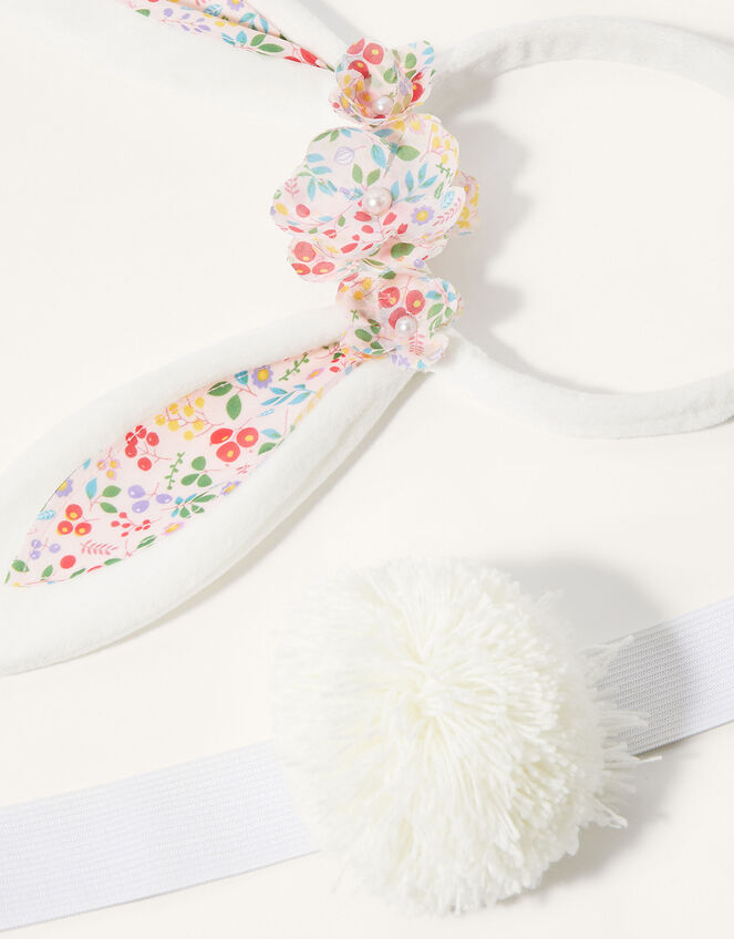 Ditsy Bunny Ears and Pom-Pom Tail, , large