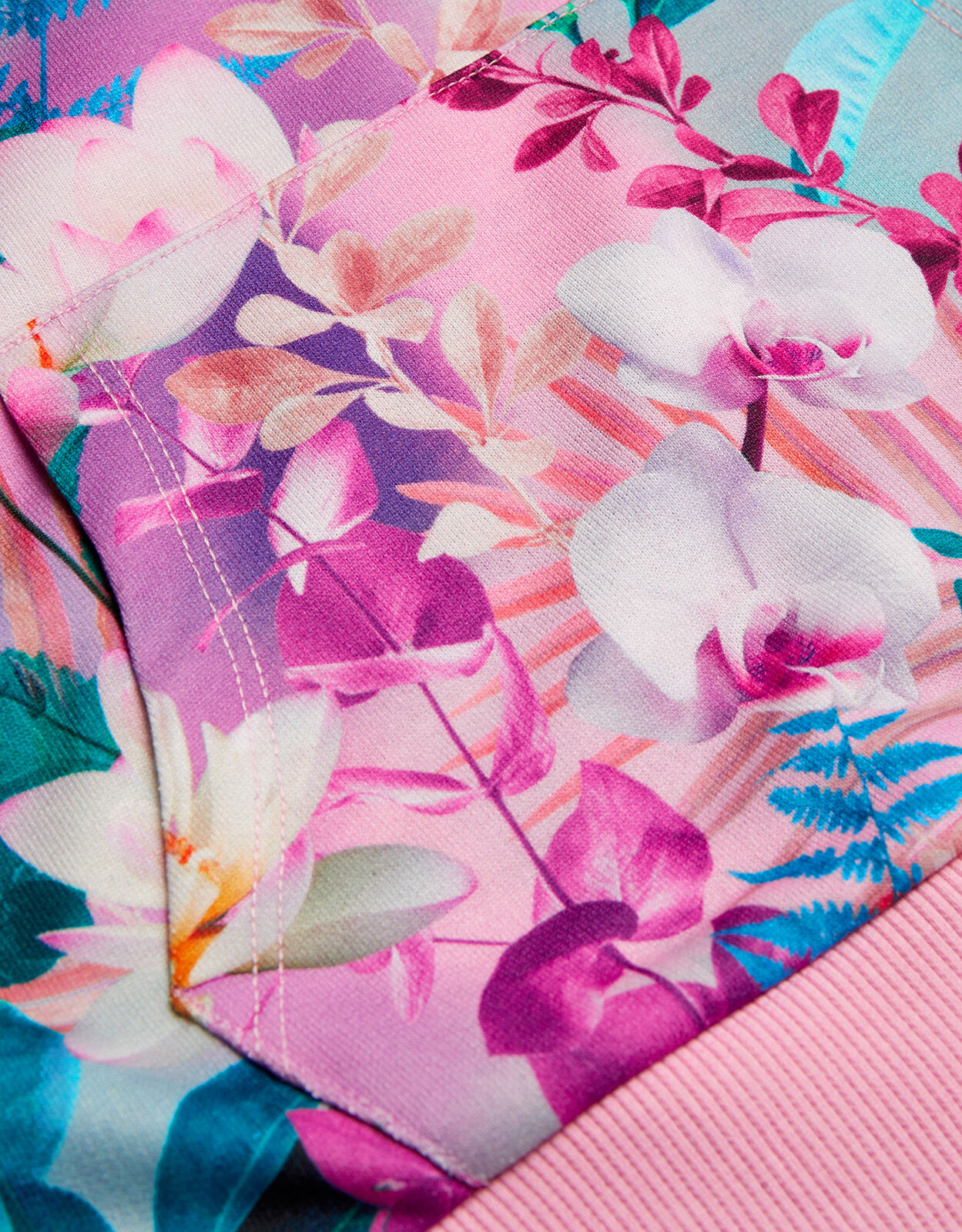 Tropical Floral Hoodie Pink