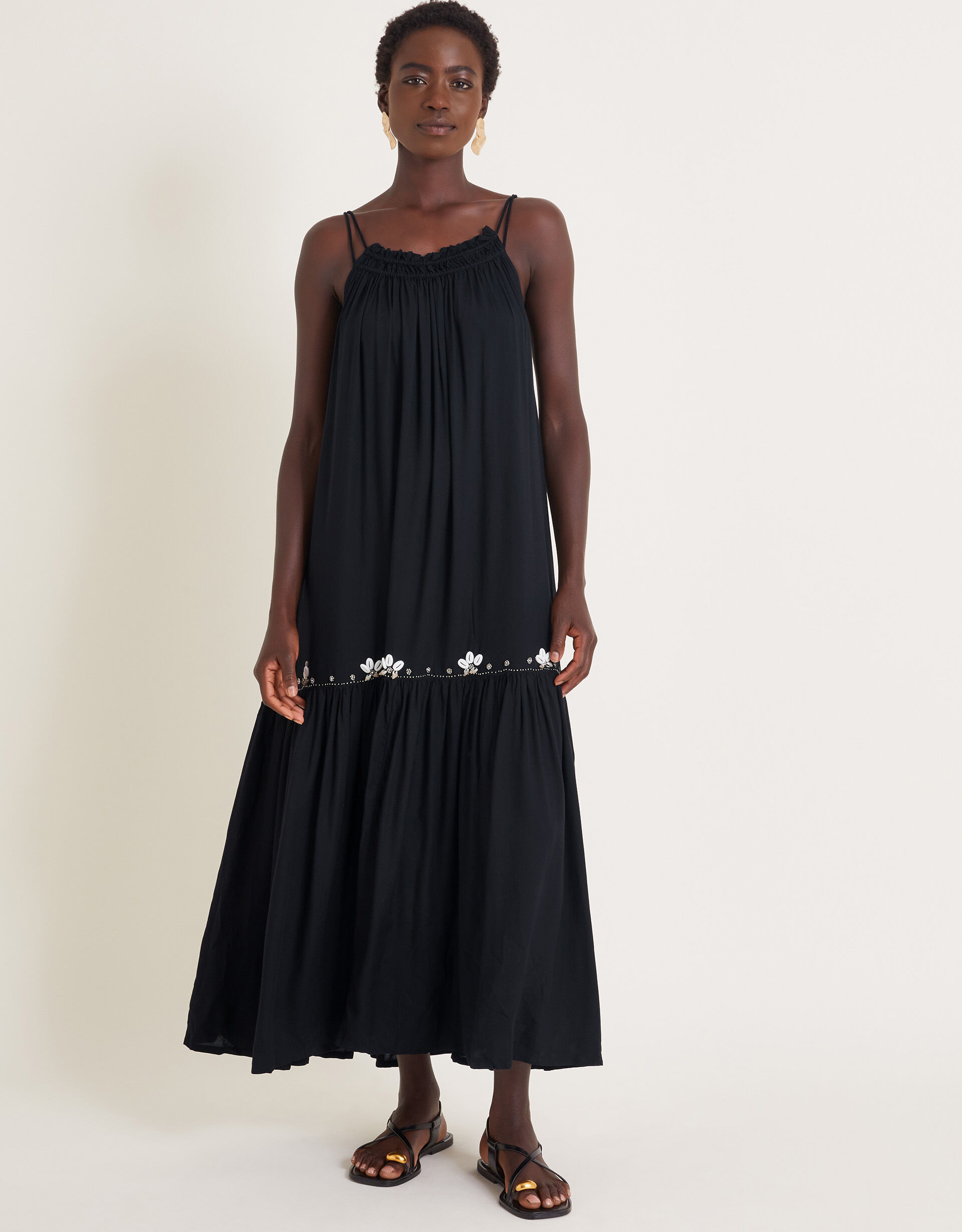 Seashell Inverted Pleat Sleeveless Dress
