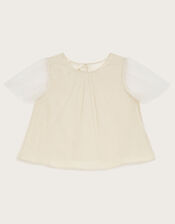 Shimmer Flutter Sleeve Top, Gold (GOLD), large