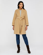 Bella Blanket Wrap Coat, Camel (CAMEL), large