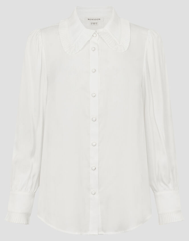 Fifi Frill Collar shirt, White (WHITE), large