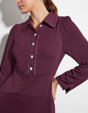 Jade Jersey Shirt Dress, Red (RED), large