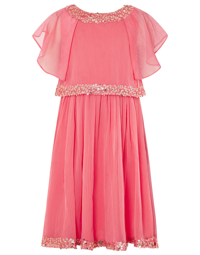 Meghan Sequin Party Dress, Orange (CORAL), large