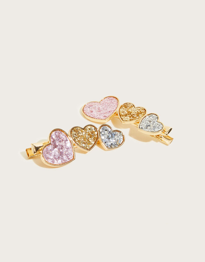Glitter Heart Hair Clip Twinset , , large