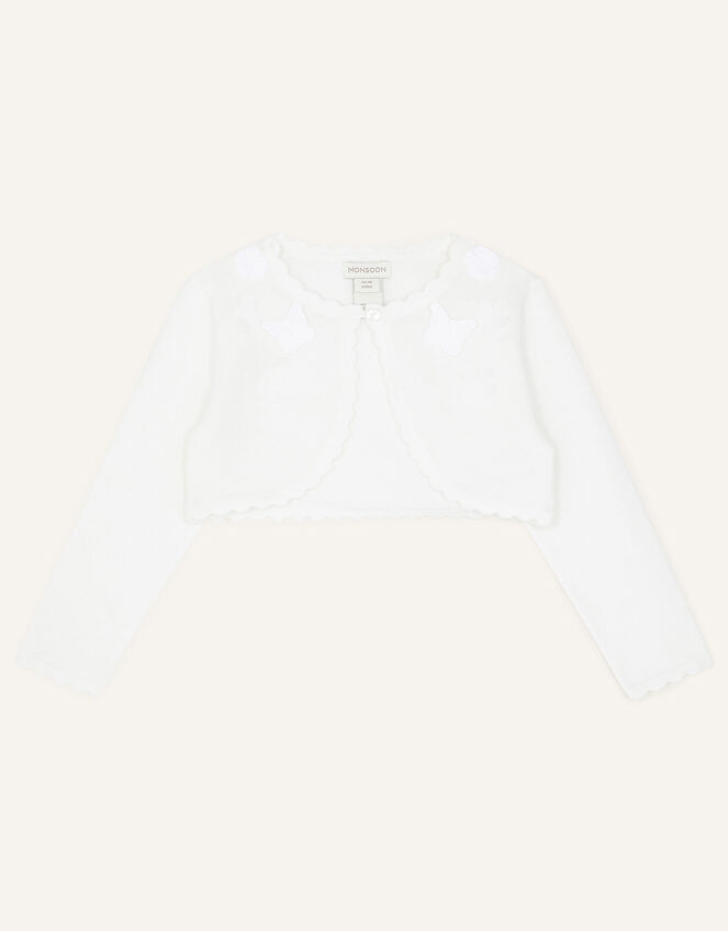 Baby Flower and Butterfly Cardigan, Ivory (IVORY), large