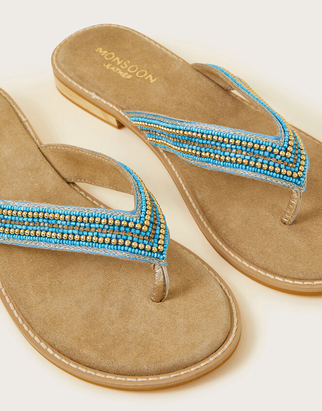 Embellished Toe Post Sandals, Blue (TURQUOISE), large