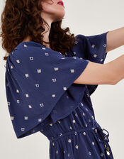 Motif Print Romper in LENZING™ ECOVERO™, Blue (NAVY), large