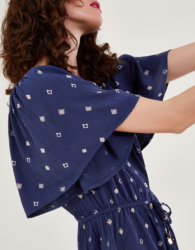 Motif Print Romper in LENZING™ ECOVERO™, Blue (NAVY), large
