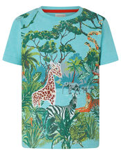 Basil Jungle Scene T-Shirt, Blue (BLUE), large