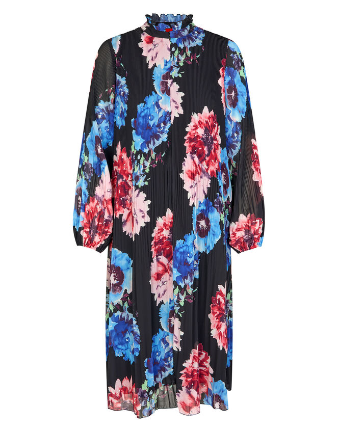 Crās Floral Print Ruffle Midi Dress, Blue (BLUE), large