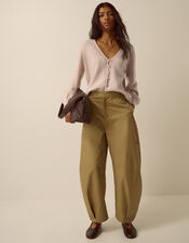 Talitha V-Neck Pointelle Cardigan, Mink (MINK), large
