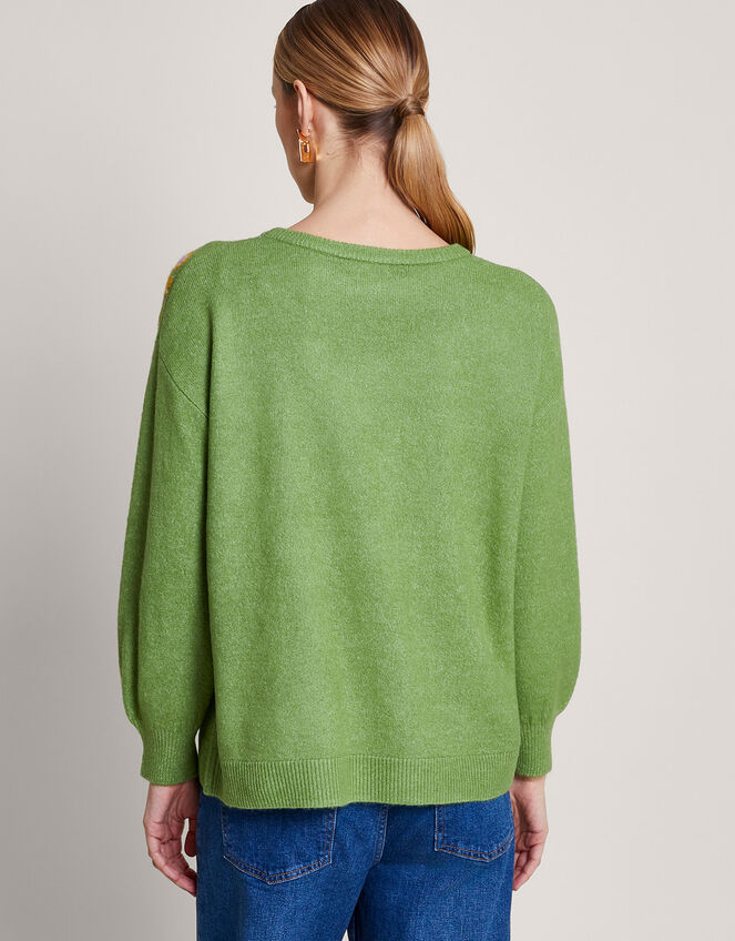Josie Jacquard Jumper, Green (GREEN), large