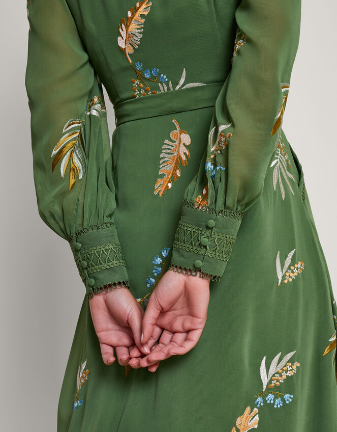 Erin Embroidered Shirt Dress, Green (GREEN), large