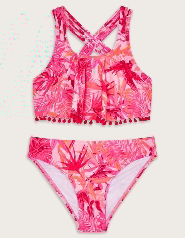Birds Of Paradise Frill Bikini Set, Pink (PINK), large