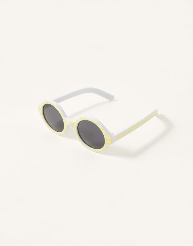 Baby Gingham Round Sunglasses with Case, , large