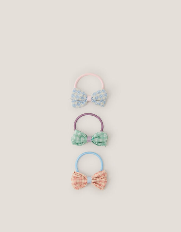 3-Pack Checkered Bow Hair Bands, Multi (MULTI), large