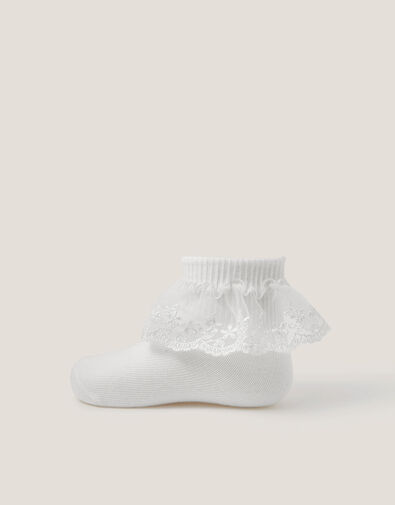 Baby Lace Socks, White (WHITE), large