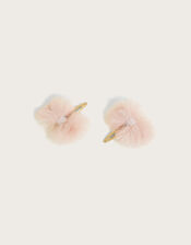 Fluffy Bow Hair Clips Set of Two, , large