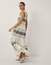 Devotion Twins Elegant Jacquard Maxi Dress, Natural (NATURAL), large