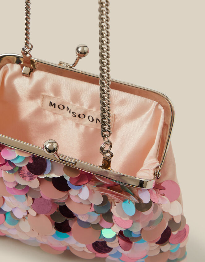 Sequin Clip Frame Bag, , large