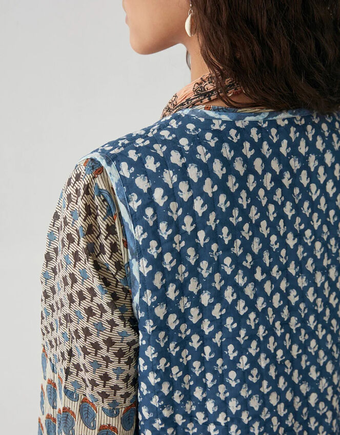 Maison Hotel Reversible Quilted Waistcoat, Blue (BLUE), large