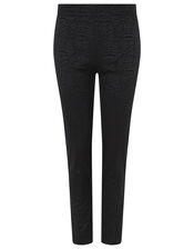 Zeta Zebra Jacquard Trousers, Black (BLACK), large