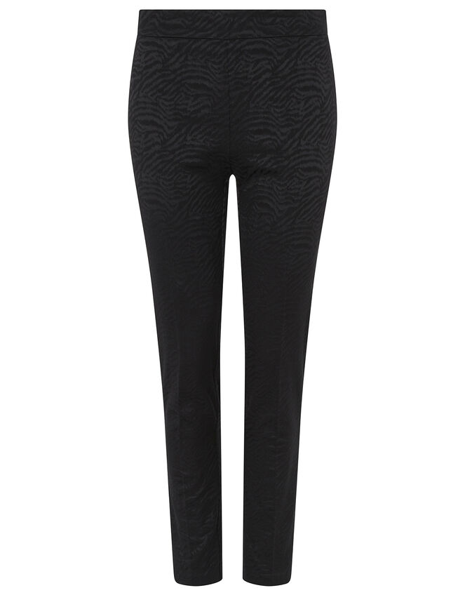 Zeta Zebra Jacquard Trousers, Black (BLACK), large