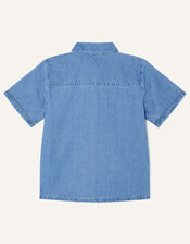 Duggie Dinosaur Short Sleeve Shirt, Blue (BLUE), large