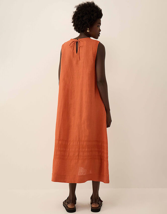East Liza Sleeveless Linen Dress, Orange (ORANGE), large