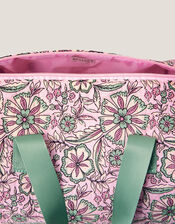 Floral Print Duffle Bag, , large