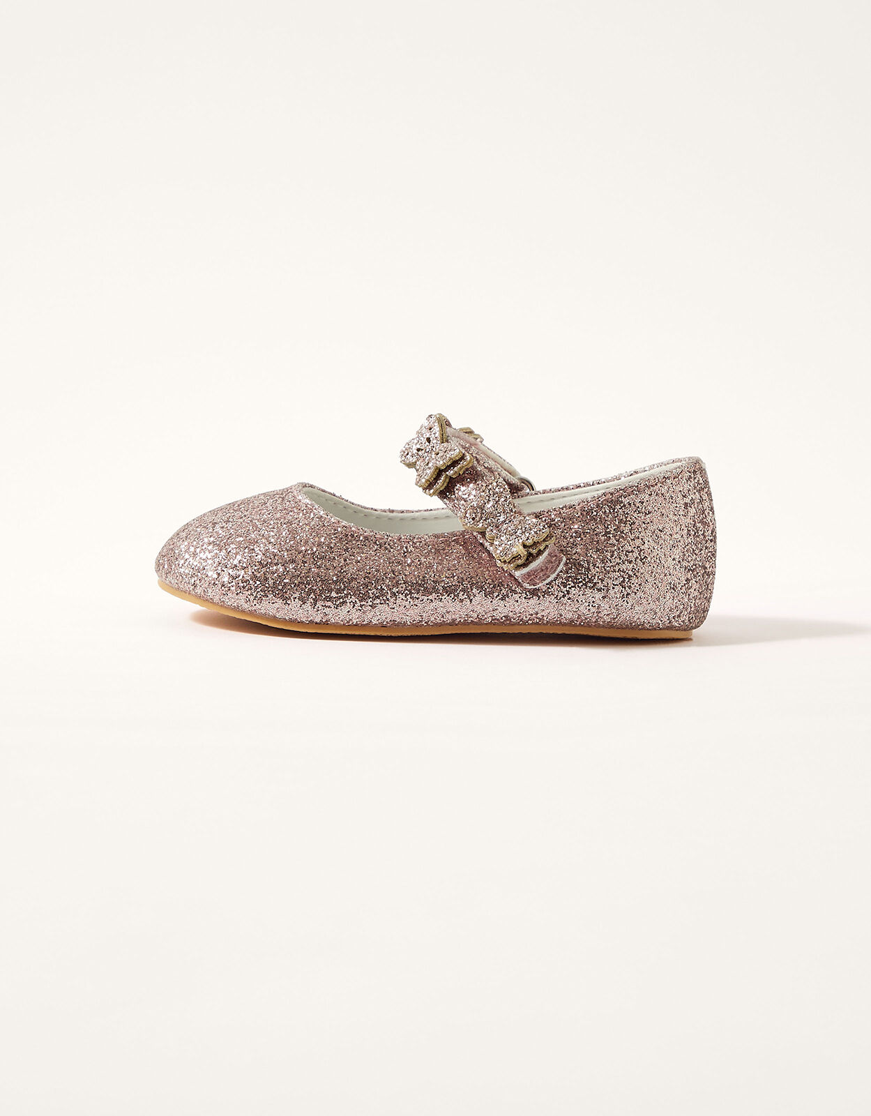 Glitter Butterfly Strap Walker Shoes Gold