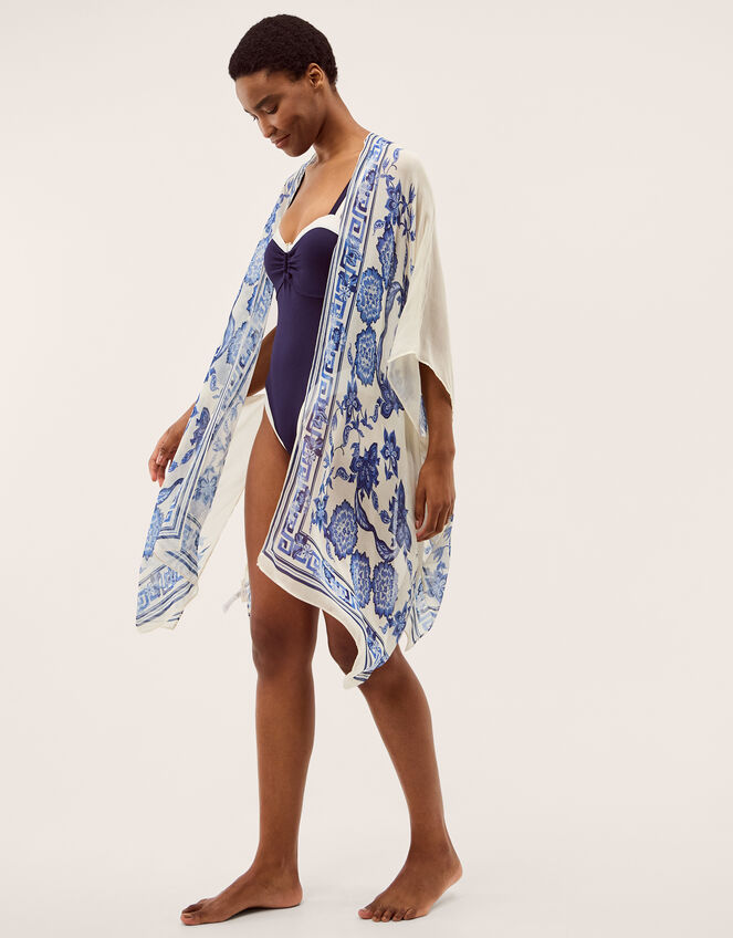 Gloria Floral Print Beach Cover Up, , large