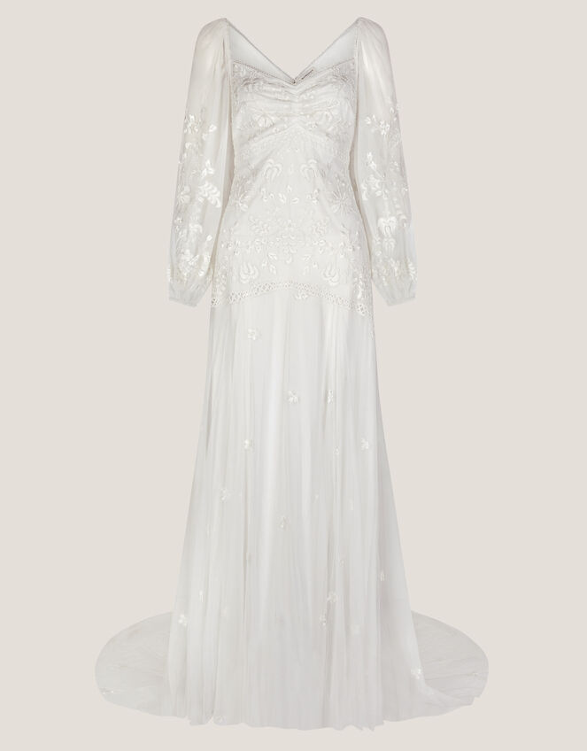 Josette Embellished Maxi Wedding Dress, Ivory (IVORY), large