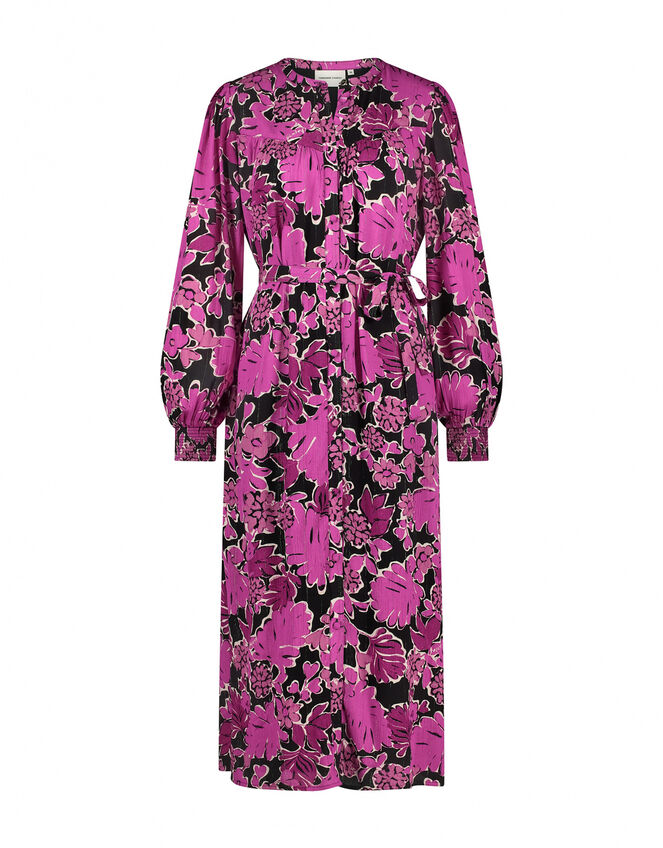 Fabienne Chapot Floral Midi Shirt Dress, Purple (RASPBERRY), large