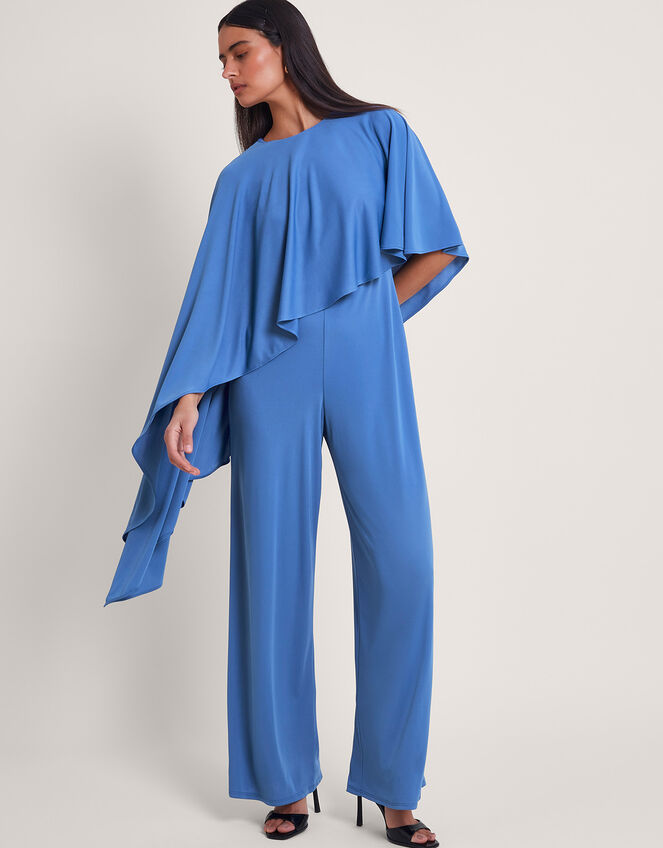 Delia Drape Jumpsuit, Blue (BLUE), large